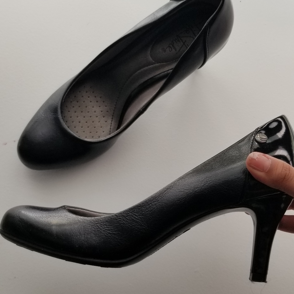 Black Leather Heels